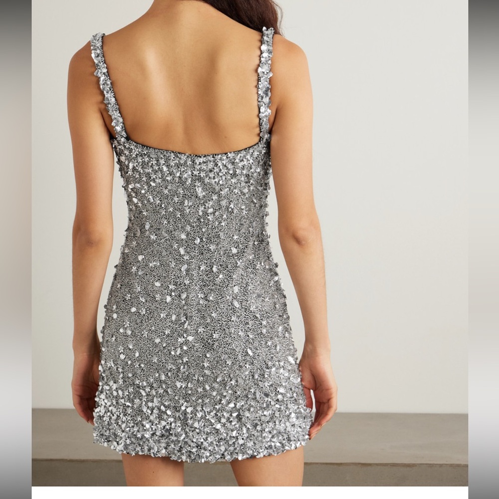 Silver Sequin Mini Skirt - Picture 2 of 3